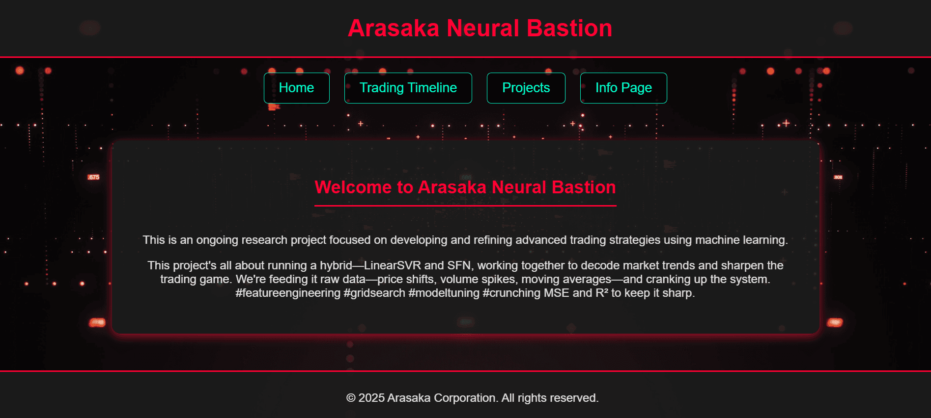 Arasaka Neural Bastion frontend screenshot